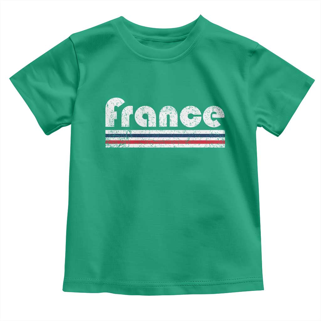 Vintage France Flag Distressed Retro Graphic Toddler T Shirt Patriotic French Heritage Pride Gift
