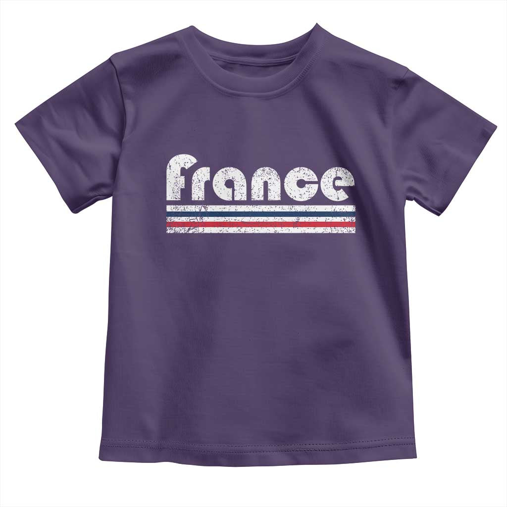 Vintage France Flag Distressed Retro Graphic Toddler T Shirt Patriotic French Heritage Pride Gift