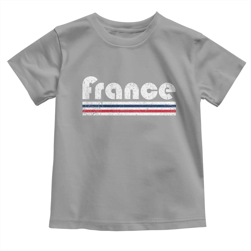 Vintage France Flag Distressed Retro Graphic Toddler T Shirt Patriotic French Heritage Pride Gift
