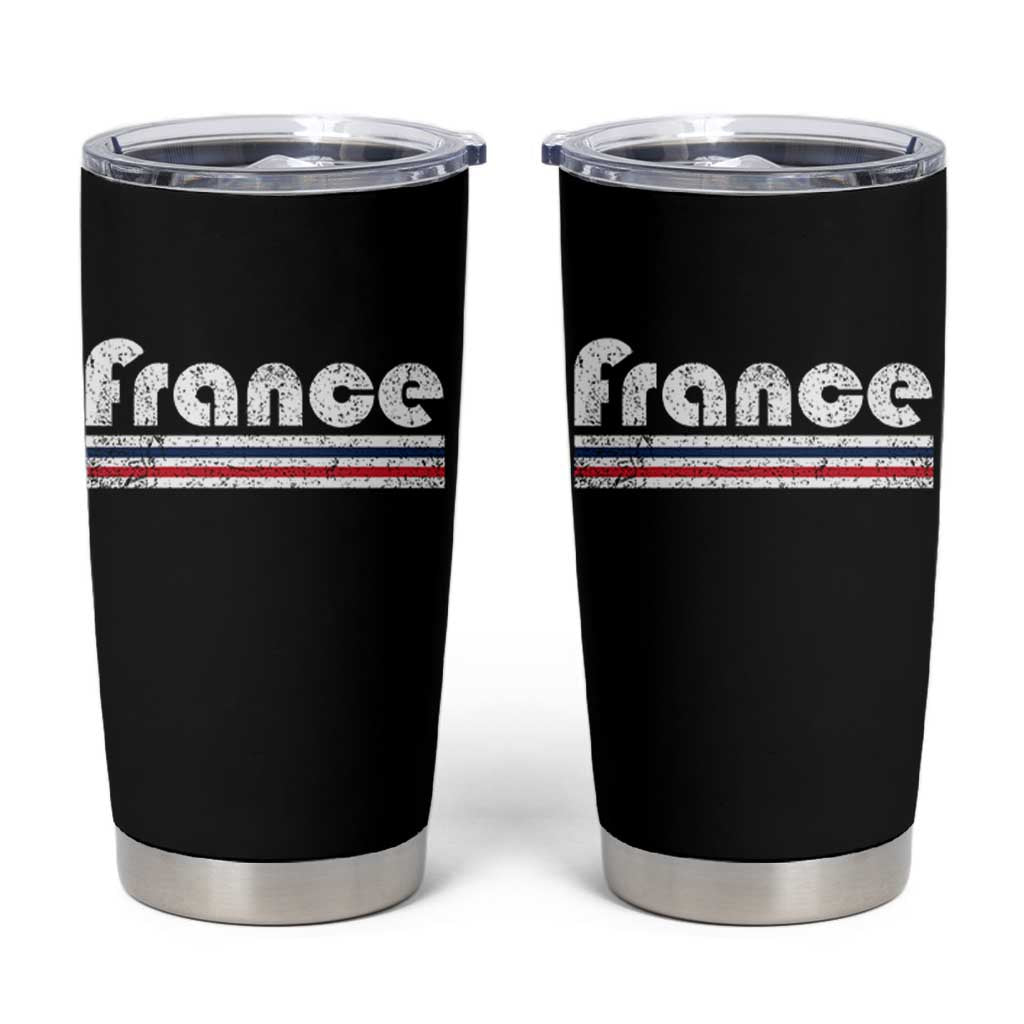 Vintage France Flag Distressed Retro Graphic Tumbler Cup Patriotic French Heritage Pride Gift