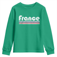 Vintage France Flag Distressed Retro Graphic Youth Sweatshirt Patriotic French Heritage Pride Gift