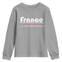 Vintage France Flag Distressed Retro Graphic Youth Sweatshirt Patriotic French Heritage Pride Gift