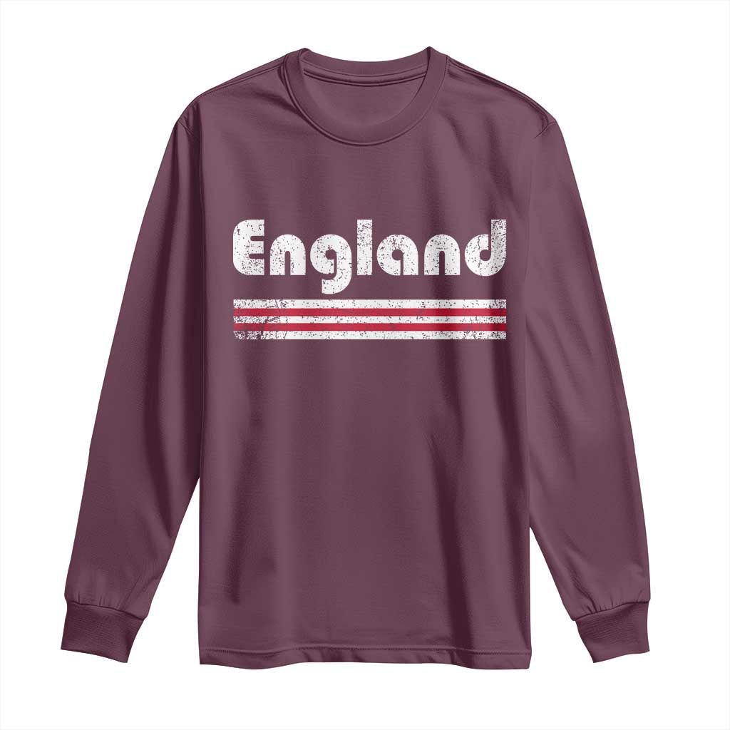 Vintage England Retro Distressed Graphic Long Sleeve Shirt Patriotic English Heritage Pride Souvenir