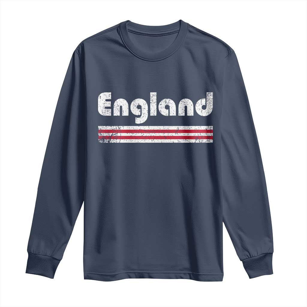 Vintage England Retro Distressed Graphic Long Sleeve Shirt Patriotic English Heritage Pride Souvenir