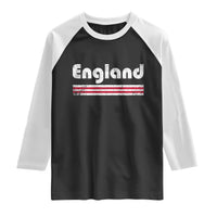 Vintage England Retro Distressed Graphic Raglan Shirt Patriotic English Heritage Pride Souvenir