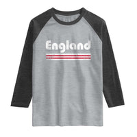 Vintage England Retro Distressed Graphic Raglan Shirt Patriotic English Heritage Pride Souvenir