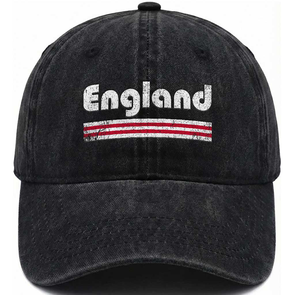 Vintage England Retro Distressed Graphic Washed Cotton Baseball Cap Patriotic English Heritage Pride Souvenir