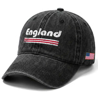 Vintage England Retro Distressed Graphic Washed Cotton Baseball Cap Patriotic English Heritage Pride Souvenir