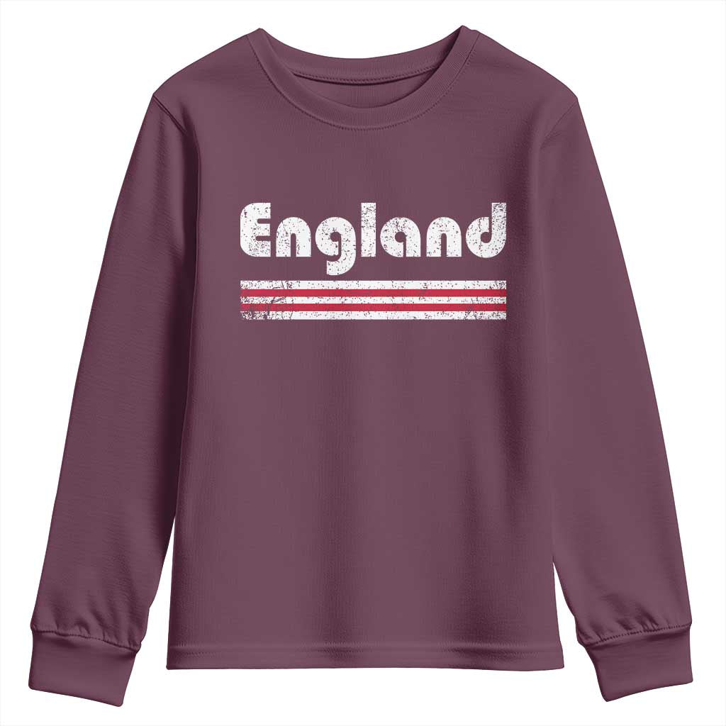 Vintage England Retro Distressed Graphic Youth Sweatshirt Patriotic English Heritage Pride Souvenir
