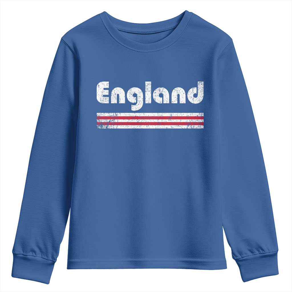 Vintage England Retro Distressed Graphic Youth Sweatshirt Patriotic English Heritage Pride Souvenir