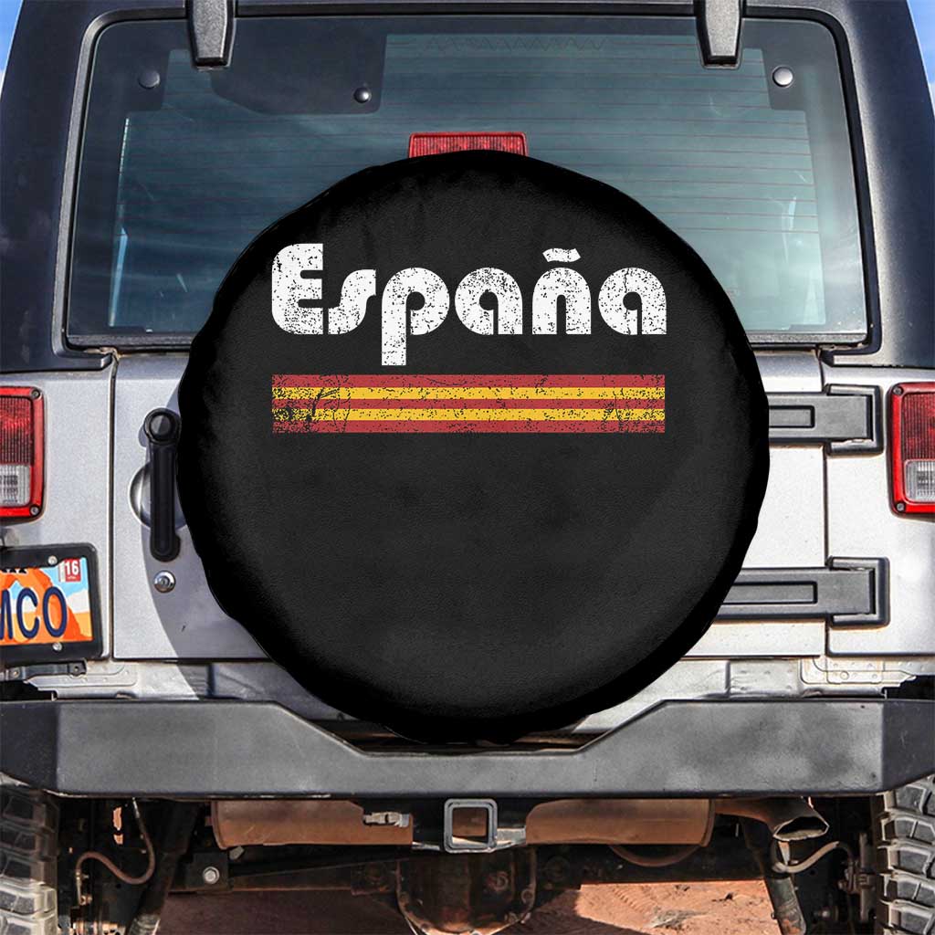 Vintage Espana Espanol Retro Distressed Graphic Spare Tire Cover Patriotic Spanish Spain Flag Heritage Pride Souvenir