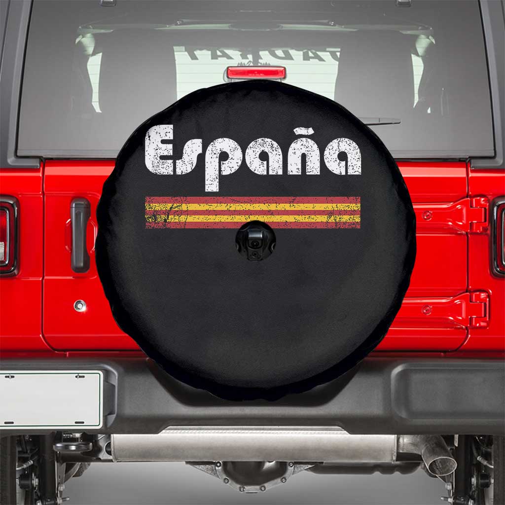 Vintage Espana Espanol Retro Distressed Graphic Spare Tire Cover Patriotic Spanish Spain Flag Heritage Pride Souvenir