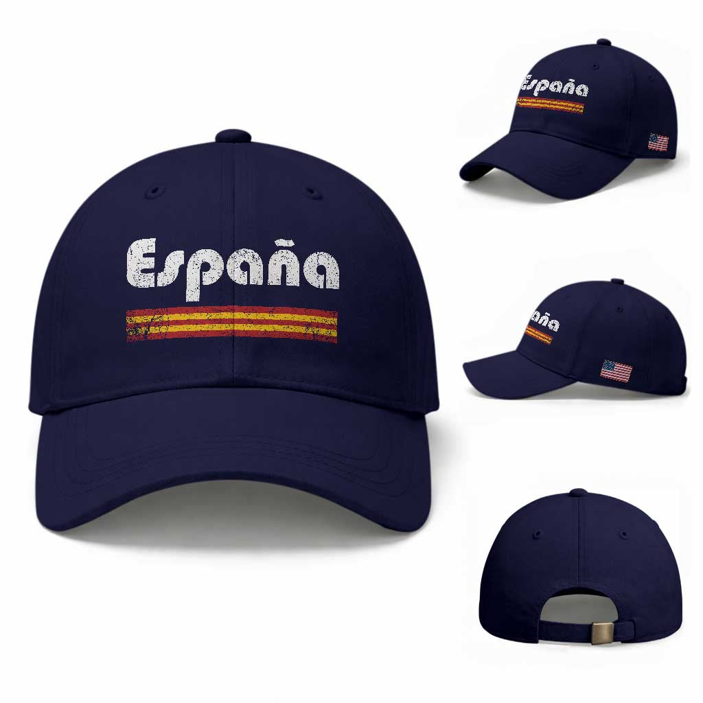 Vintage Espana Espanol Retro Distressed Graphic Baseball Cap Patriotic Spanish Spain Flag Heritage Pride Souvenir