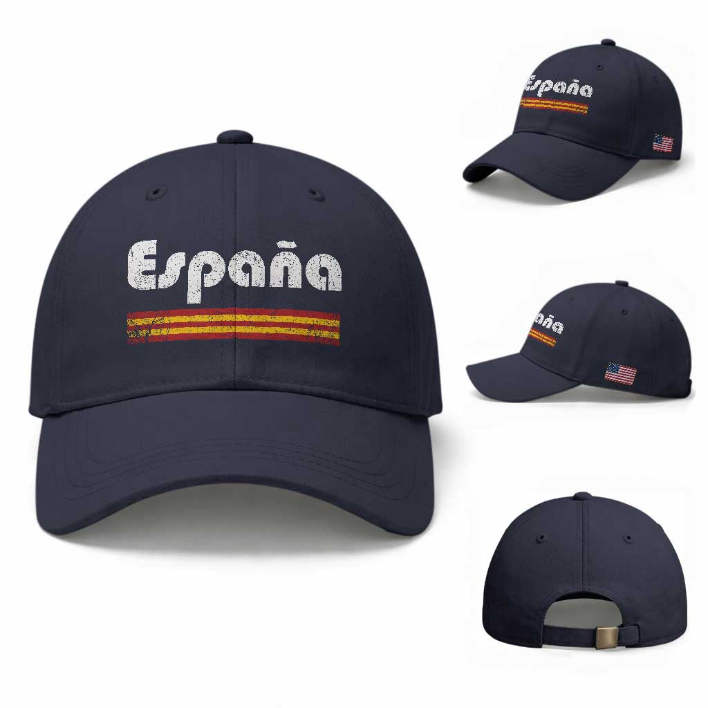 Vintage Espana Espanol Retro Distressed Graphic Baseball Cap Patriotic Spanish Spain Flag Heritage Pride Souvenir