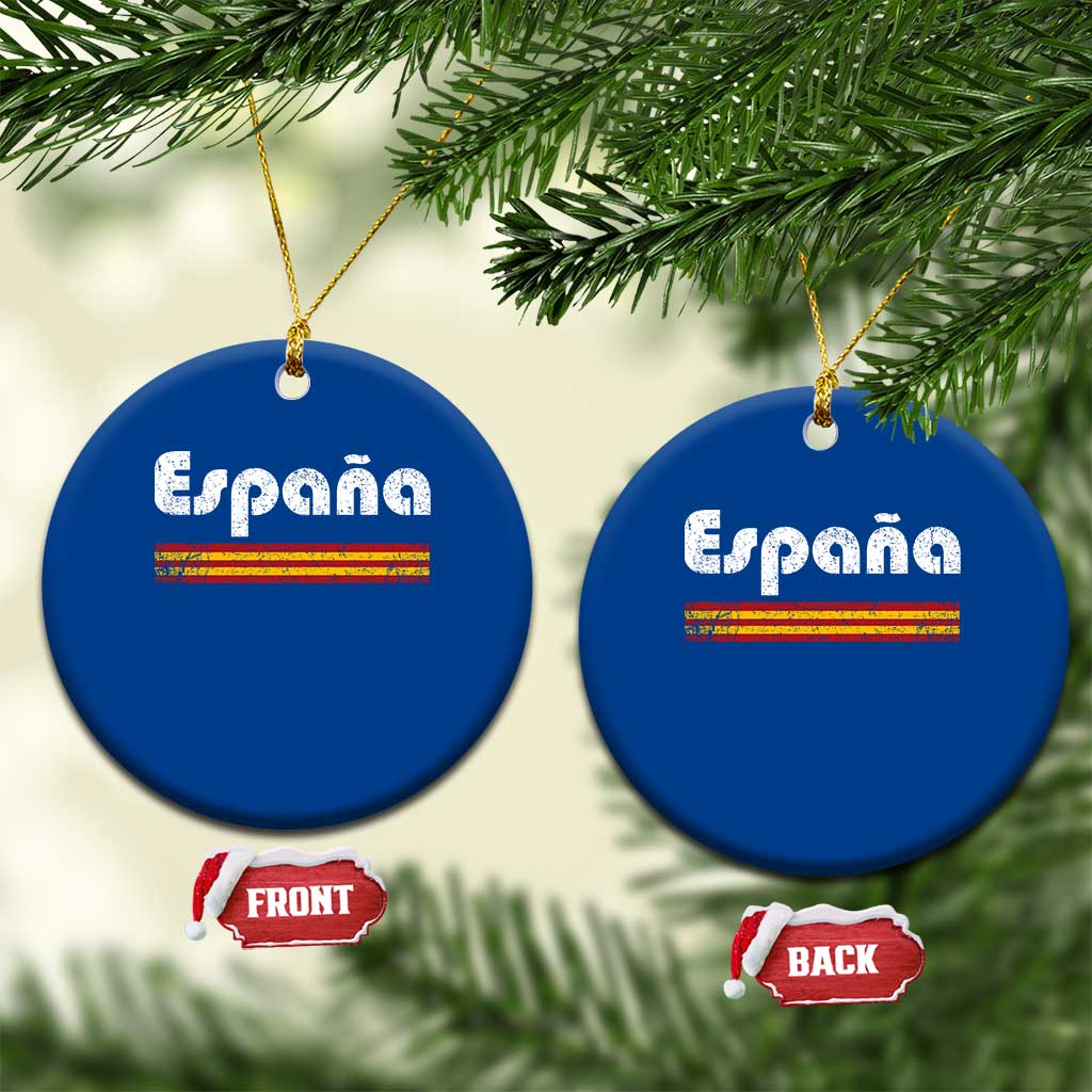 Vintage Espana Espanol Retro Distressed Graphic Ceramic Ornament Patriotic Spanish Spain Flag Heritage Pride Souvenir