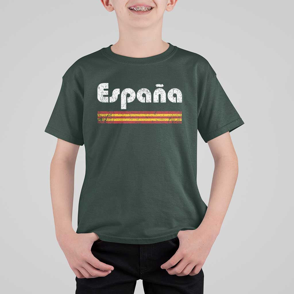 Vintage Espana Espanol Retro Distressed Graphic T Shirt For Kid Patriotic Spanish Spain Flag Heritage Pride Souvenir