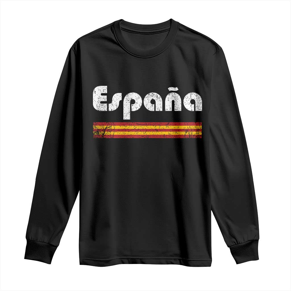 Vintage Espana Espanol Retro Distressed Graphic Long Sleeve Shirt Patriotic Spanish Spain Flag Heritage Pride Souvenir