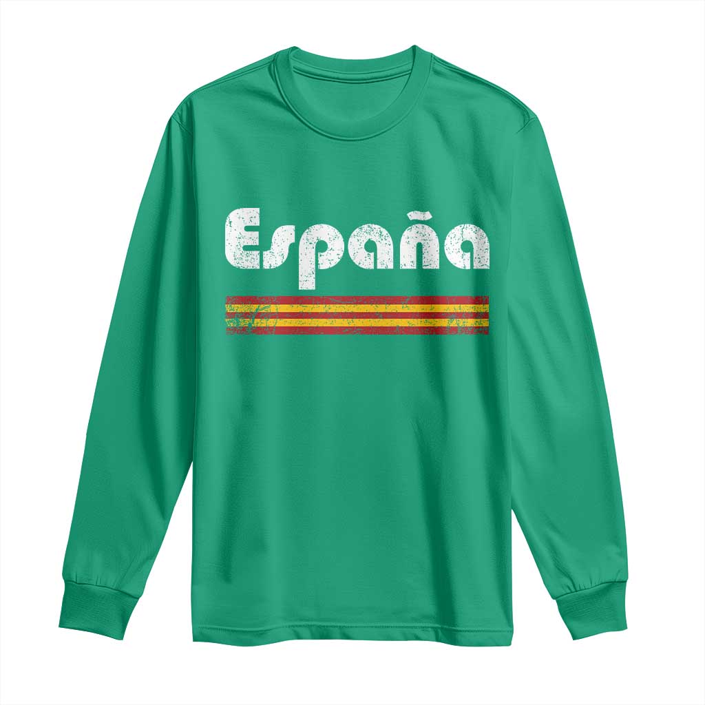 Vintage Espana Espanol Retro Distressed Graphic Long Sleeve Shirt Patriotic Spanish Spain Flag Heritage Pride Souvenir