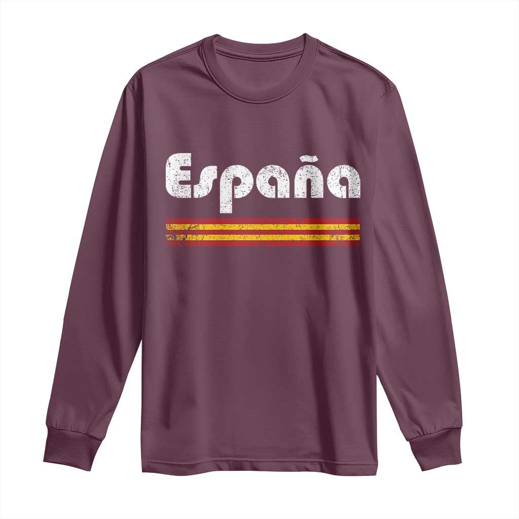 Vintage Espana Espanol Retro Distressed Graphic Long Sleeve Shirt Patriotic Spanish Spain Flag Heritage Pride Souvenir