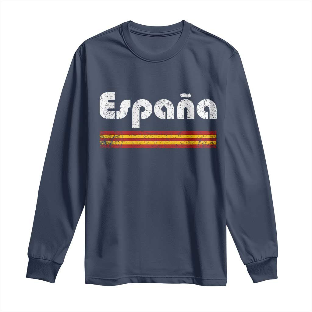 Vintage Espana Espanol Retro Distressed Graphic Long Sleeve Shirt Patriotic Spanish Spain Flag Heritage Pride Souvenir
