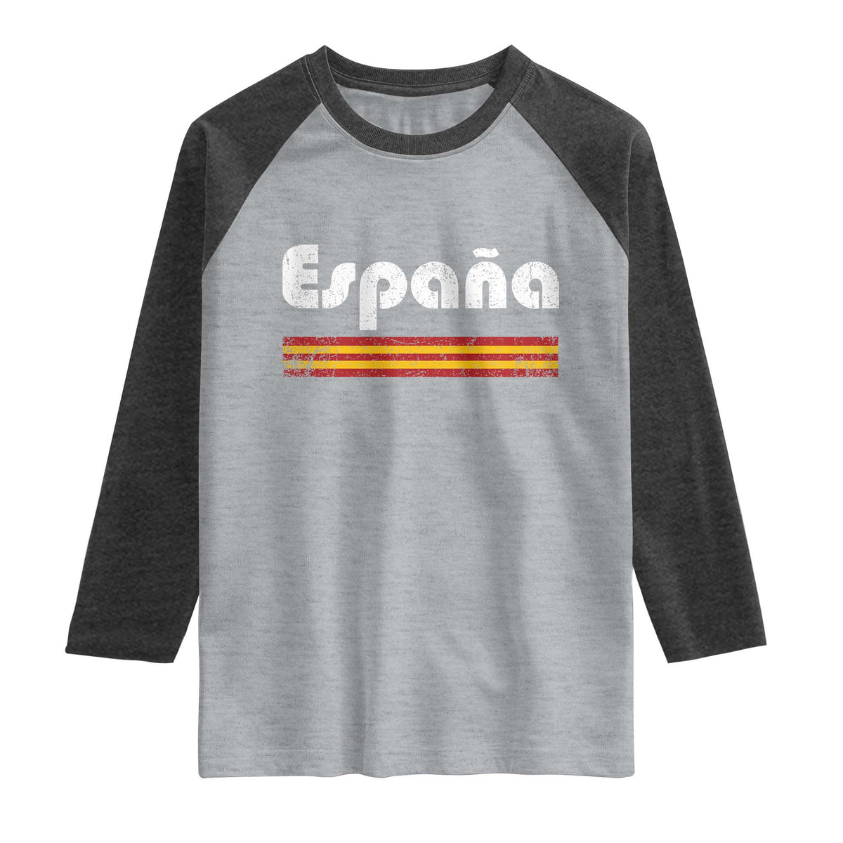 Vintage Espana Espanol Retro Distressed Graphic Raglan Shirt Patriotic Spanish Spain Flag Heritage Pride Souvenir