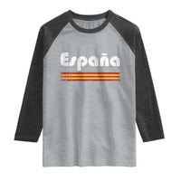 Vintage Espana Espanol Retro Distressed Graphic Raglan Shirt Patriotic Spanish Spain Flag Heritage Pride Souvenir