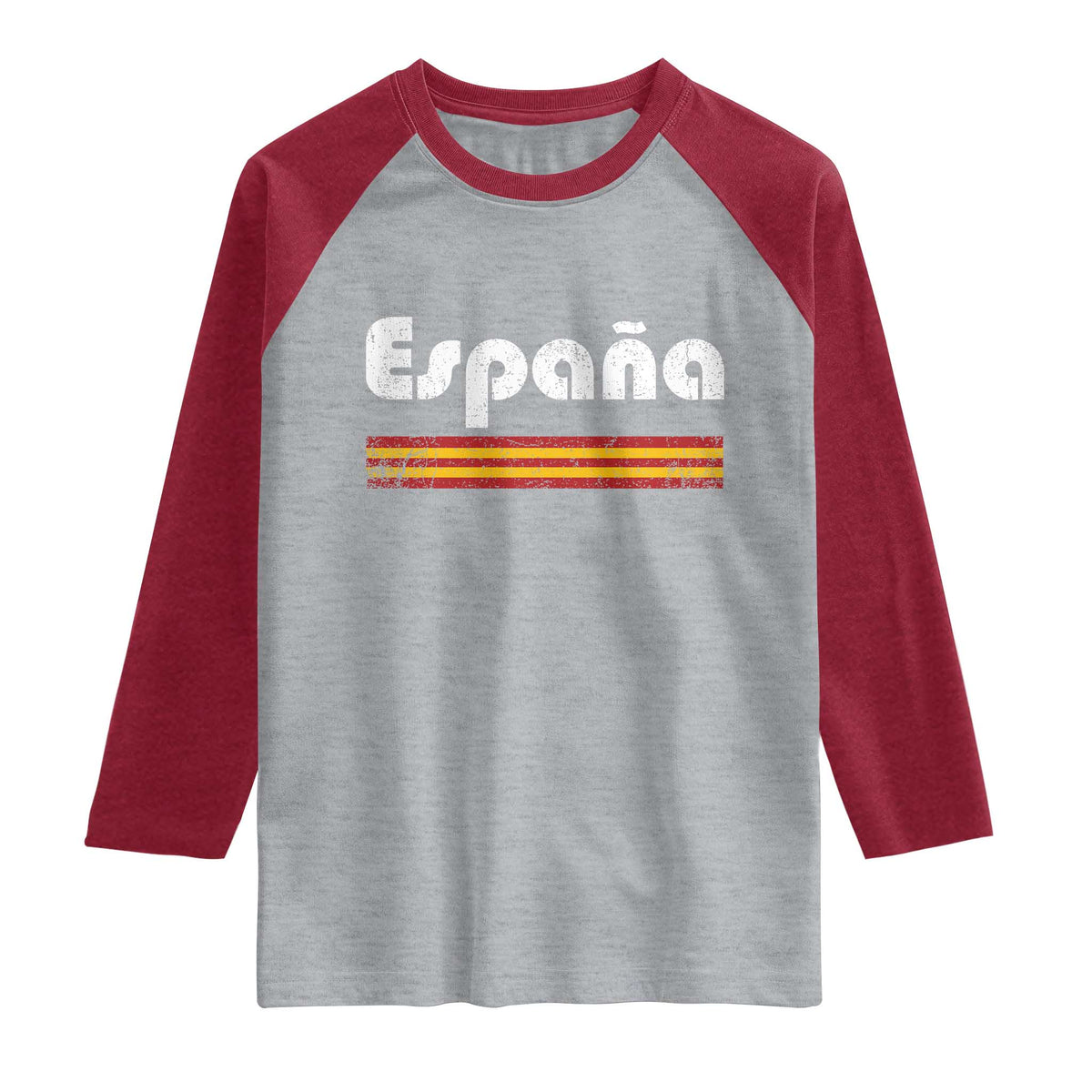 Vintage Espana Espanol Retro Distressed Graphic Raglan Shirt Patriotic Spanish Spain Flag Heritage Pride Souvenir