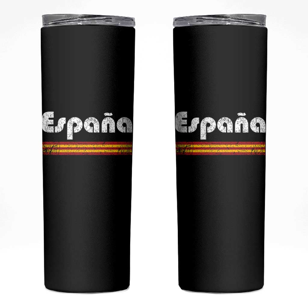 Vintage Espana Espanol Retro Distressed Graphic Skinny Tumbler Patriotic Spanish Spain Flag Heritage Pride Souvenir