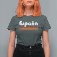 Vintage Espana Espanol Retro Distressed Graphic T Shirt For Women Patriotic Spanish Spain Flag Heritage Pride Souvenir