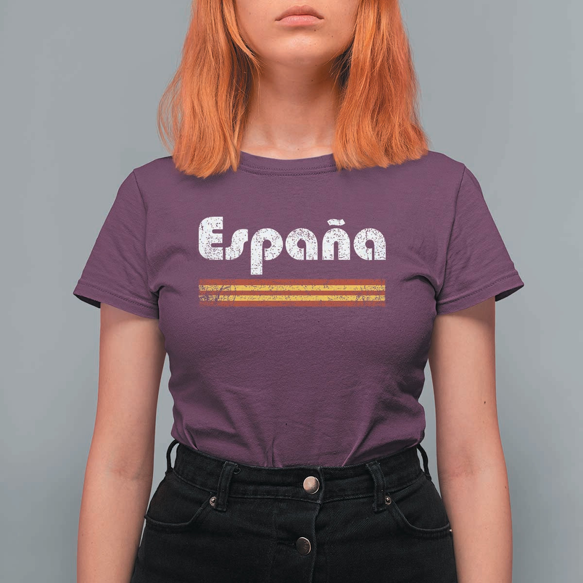 Vintage Espana Espanol Retro Distressed Graphic T Shirt For Women Patriotic Spanish Spain Flag Heritage Pride Souvenir