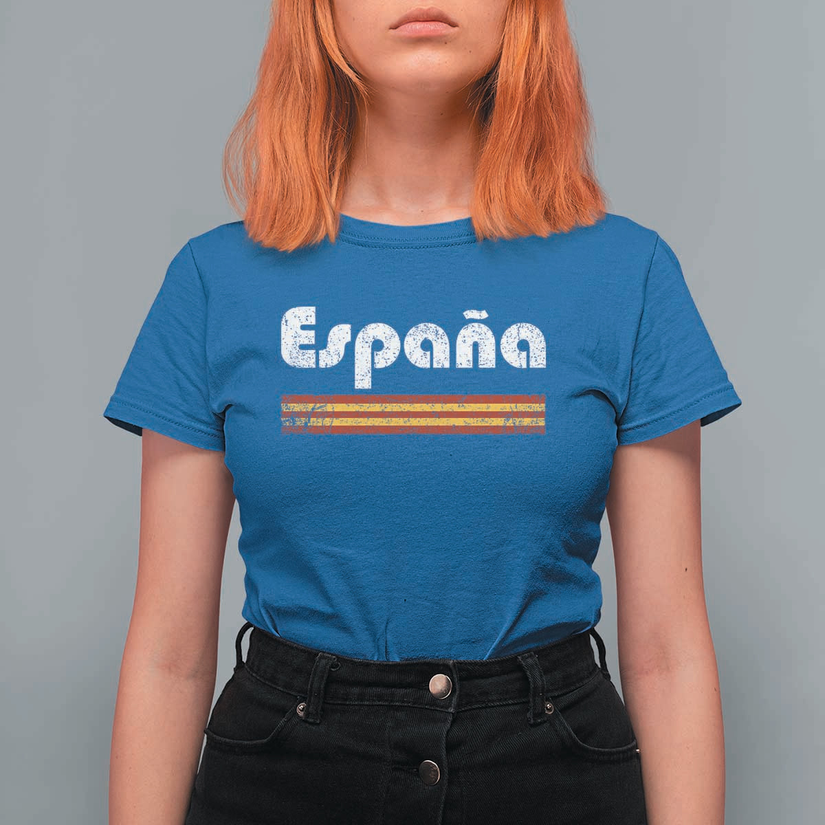 Vintage Espana Espanol Retro Distressed Graphic T Shirt For Women Patriotic Spanish Spain Flag Heritage Pride Souvenir
