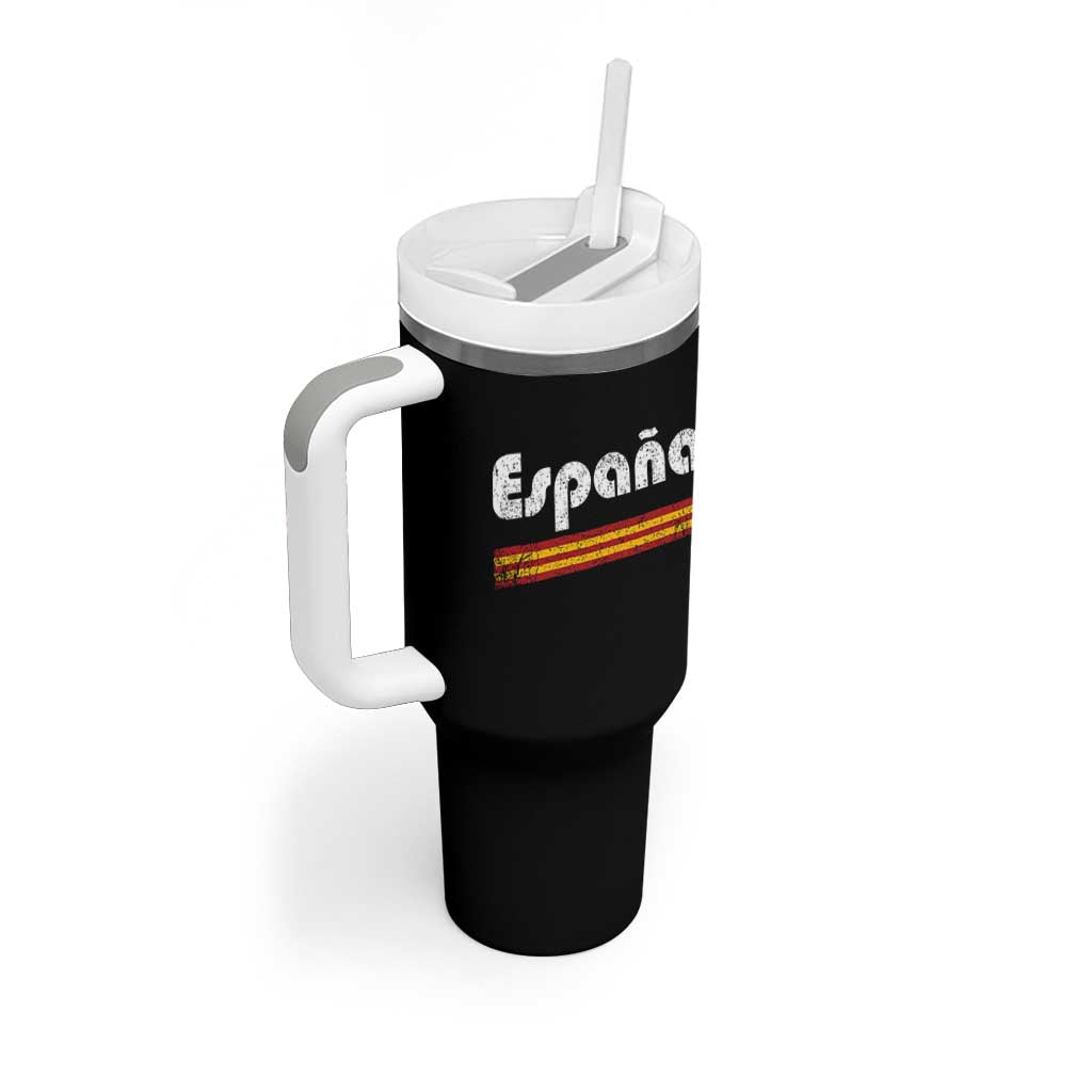 Vintage Espana Espanol Retro Distressed Graphic Tumbler With Handle Patriotic Spanish Spain Flag Heritage Pride Souvenir