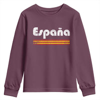 Vintage Espana Espanol Retro Distressed Graphic Youth Sweatshirt Patriotic Spanish Spain Flag Heritage Pride Souvenir