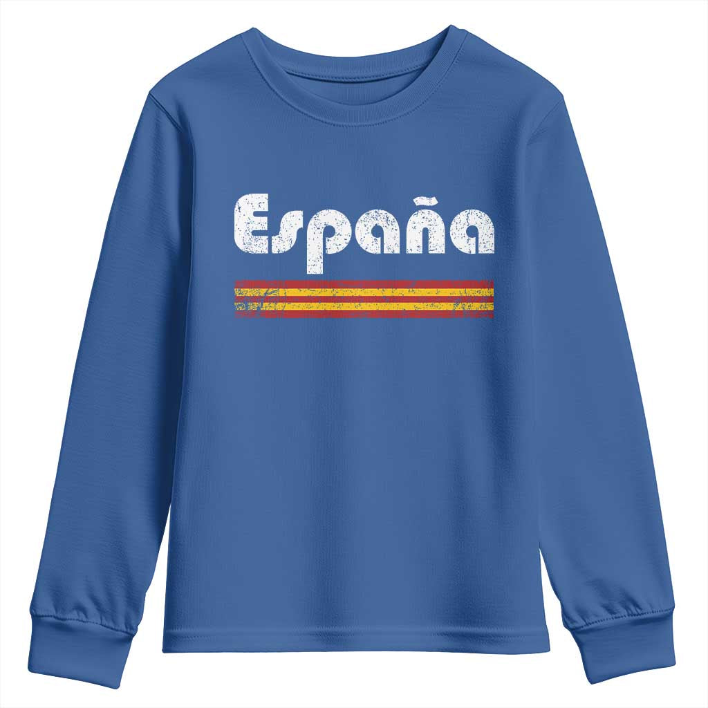 Vintage Espana Espanol Retro Distressed Graphic Youth Sweatshirt Patriotic Spanish Spain Flag Heritage Pride Souvenir