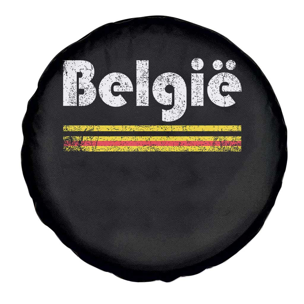 Retro Belgie Belgium Flag Distressed Graphic in Dutch Spare Tire Cover Proud Belgian Heritage and Country Roots Pride Gift