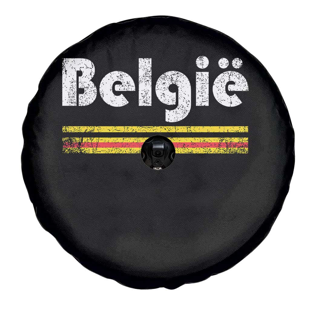 Retro Belgie Belgium Flag Distressed Graphic in Dutch Spare Tire Cover Proud Belgian Heritage and Country Roots Pride Gift