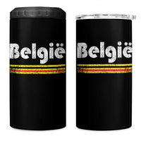 Retro Belgie Belgium Flag Distressed Graphic in Dutch 4 in 1 Can Cooler Tumbler Proud Belgian Heritage and Country Roots Pride Gift