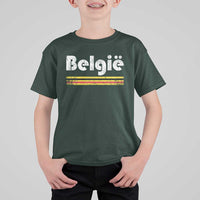 Retro Belgie Belgium Flag Distressed Graphic in Dutch T Shirt For Kid Proud Belgian Heritage and Country Roots Pride Gift