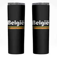 Retro Belgie Belgium Flag Distressed Graphic in Dutch Skinny Tumbler Proud Belgian Heritage and Country Roots Pride Gift