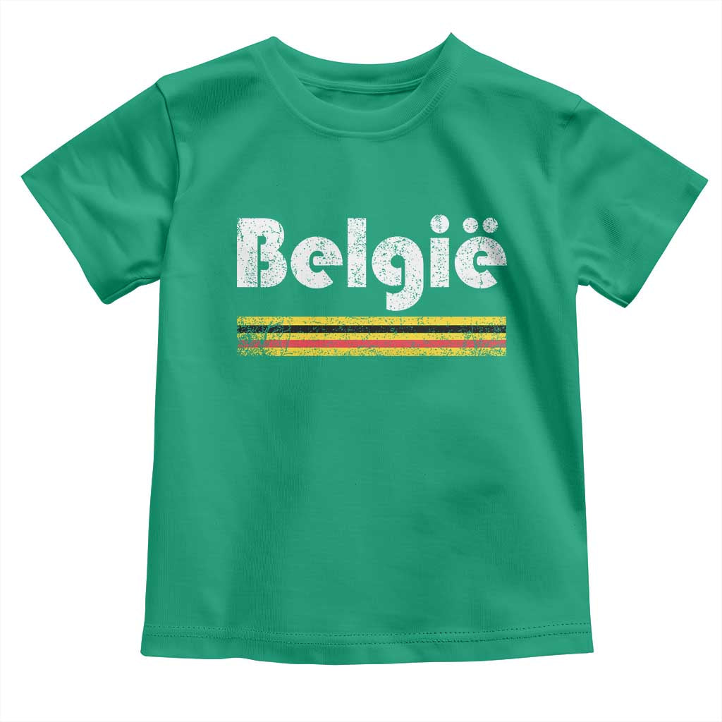 Retro Belgie Belgium Flag Distressed Graphic in Dutch Toddler T Shirt Proud Belgian Heritage and Country Roots Pride Gift