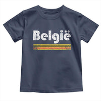 Retro Belgie Belgium Flag Distressed Graphic in Dutch Toddler T Shirt Proud Belgian Heritage and Country Roots Pride Gift