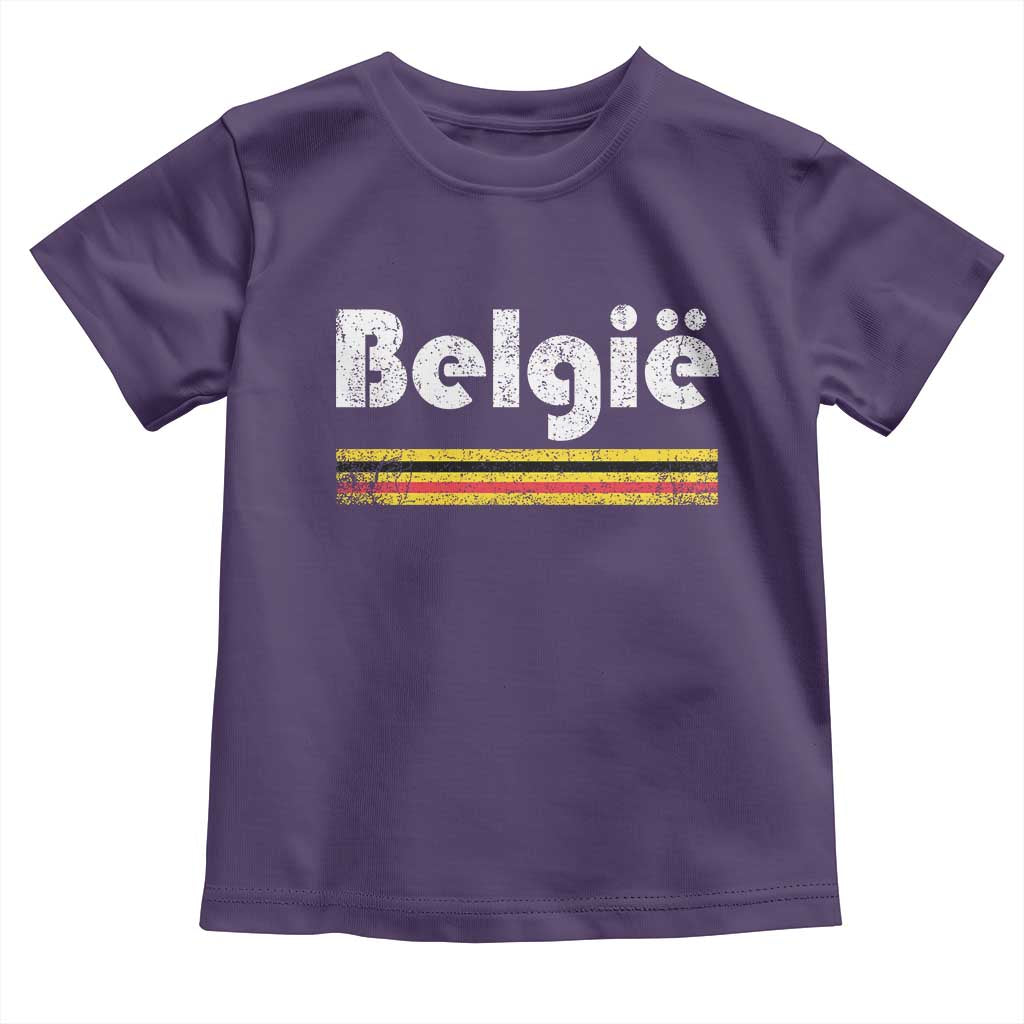 Retro Belgie Belgium Flag Distressed Graphic in Dutch Toddler T Shirt Proud Belgian Heritage and Country Roots Pride Gift
