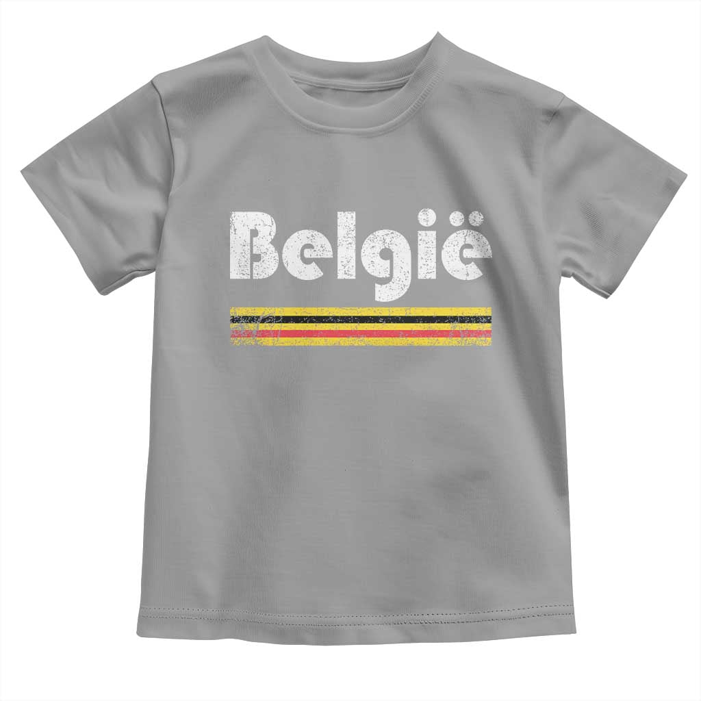 Retro Belgie Belgium Flag Distressed Graphic in Dutch Toddler T Shirt Proud Belgian Heritage and Country Roots Pride Gift