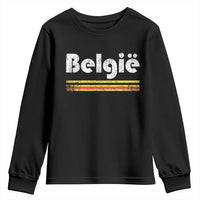 Retro Belgie Belgium Flag Distressed Graphic in Dutch Youth Sweatshirt Proud Belgian Heritage and Country Roots Pride Gift