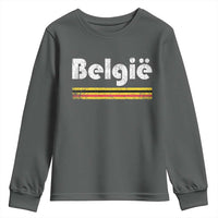 Retro Belgie Belgium Flag Distressed Graphic in Dutch Youth Sweatshirt Proud Belgian Heritage and Country Roots Pride Gift