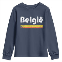 Retro Belgie Belgium Flag Distressed Graphic in Dutch Youth Sweatshirt Proud Belgian Heritage and Country Roots Pride Gift