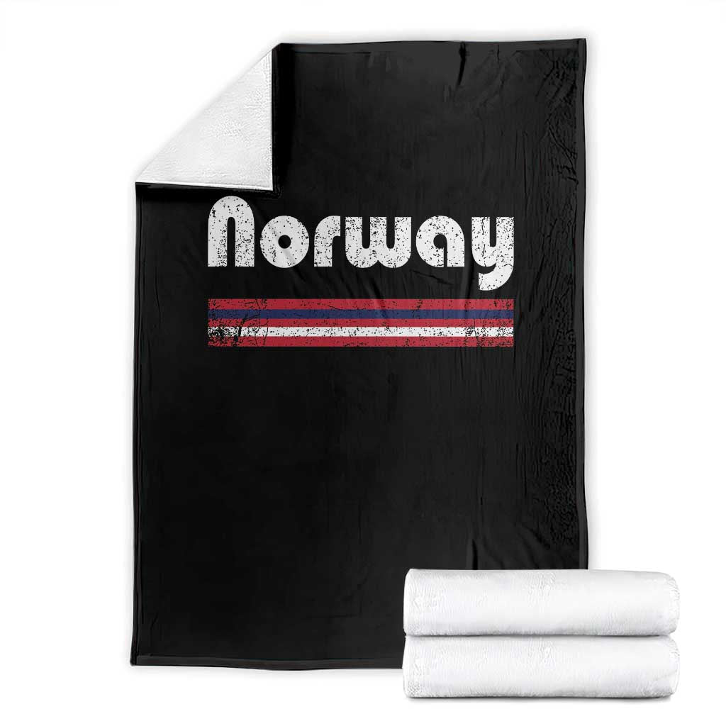 Vintage Norway Pride Distressed Norwegian Flag Typography Graphic Throw Blanket