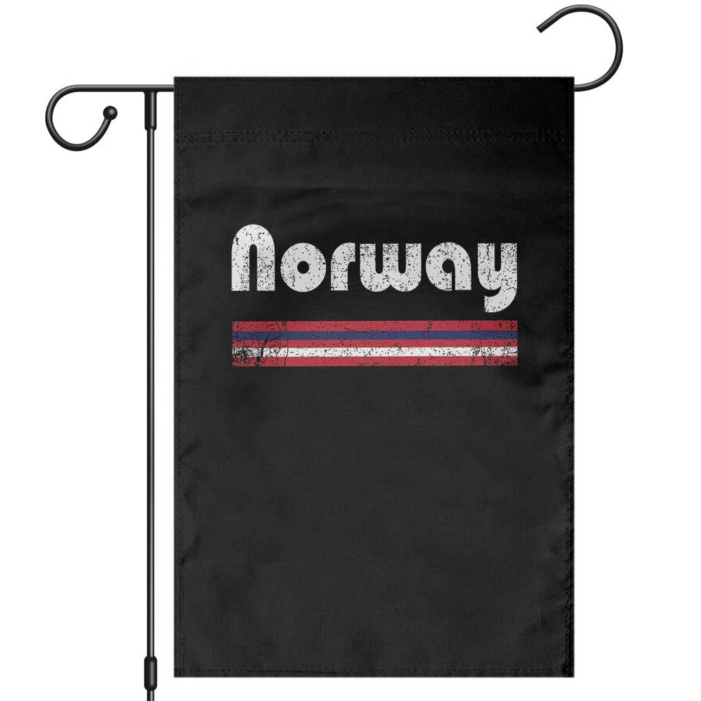Vintage Norway Pride Distressed Norwegian Flag Typography Graphic Garden Flag
