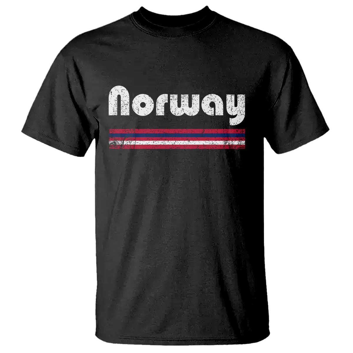 Vintage Norway Pride Distressed Norwegian Flag Typography Graphic T Shirt