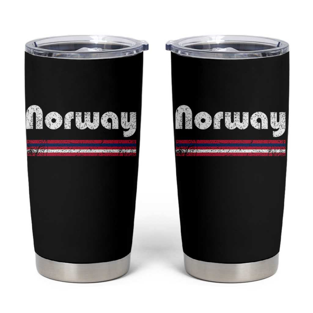Vintage Norway Pride Distressed Norwegian Flag Typography Graphic Tumbler Cup